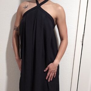 Elegant Black Halter Dress